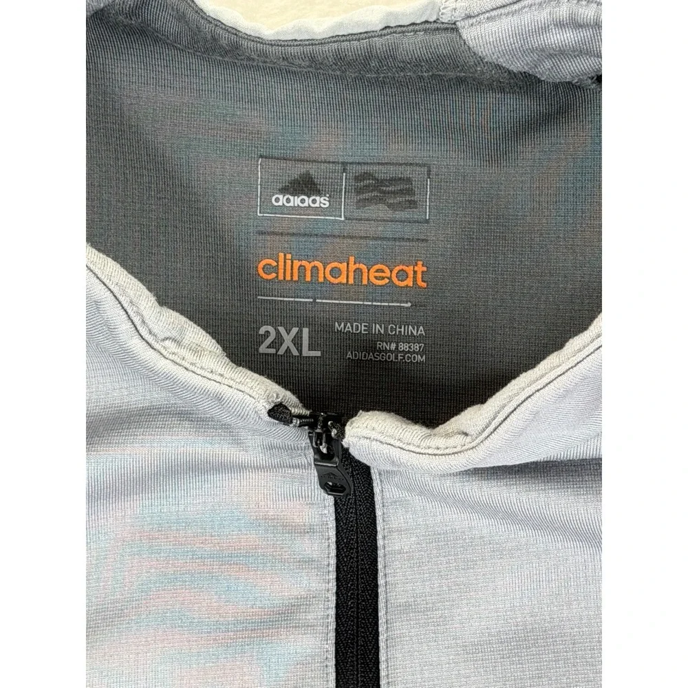 Adidas Golf Climaheat Rice Owls Mens 2XL Gray Quarter Zip Pullover Jacket 88387
